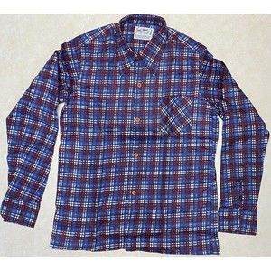 Pine Trail Blue Red Plaid Flannel Shirt Kids Youth Boys Size 16 NEW Vintage